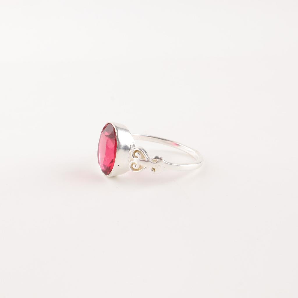 Pink Rubellite Gemstone925 Sterling Silver Jewelry Handmade Ring Gift for Wife RR-66-8