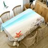 Thicken Cotton Tablecloth Beautiful Beach View Conch Shell Pattern Rectangular Round Table Cloth For Wedding Picnic Party