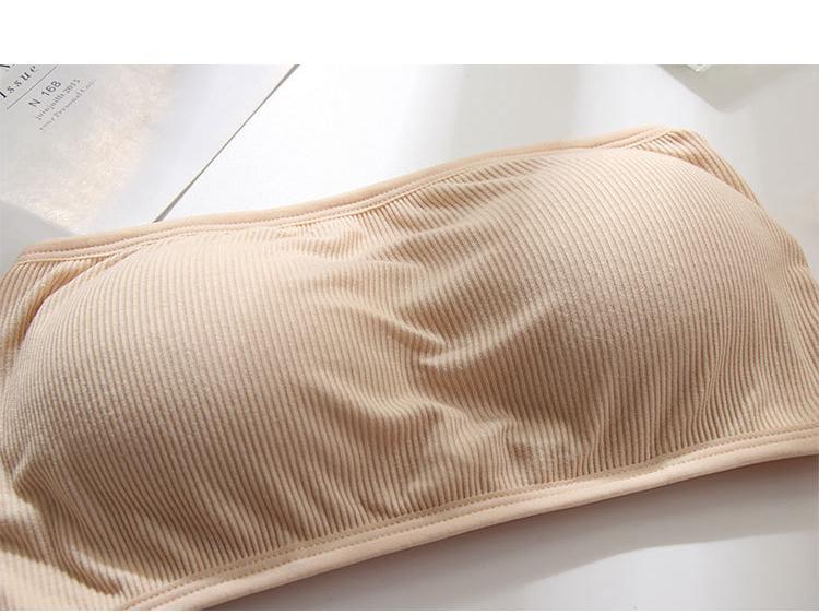 Women's Strapless Bandeau Bra with Criss-Cross Back - Anti-Exposure, Breathable, and Thin with One-Piece Chest Pad