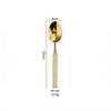 304 Stainless Steel Gold Cutlery Set with Violet Acrylic Bamboo Joint Handles: Includes Knife, Fork, and Spoon for Hotel Light Luxury Use.