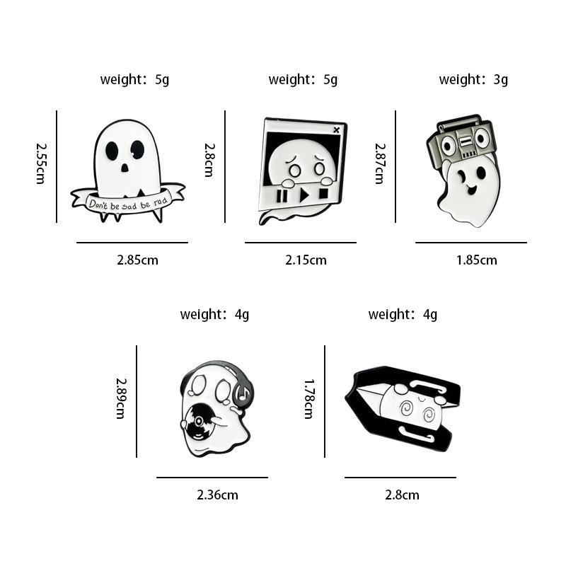 Little Ghost Brooch - Halloween Cartoon Series Badge for Children's Backpack Decoration