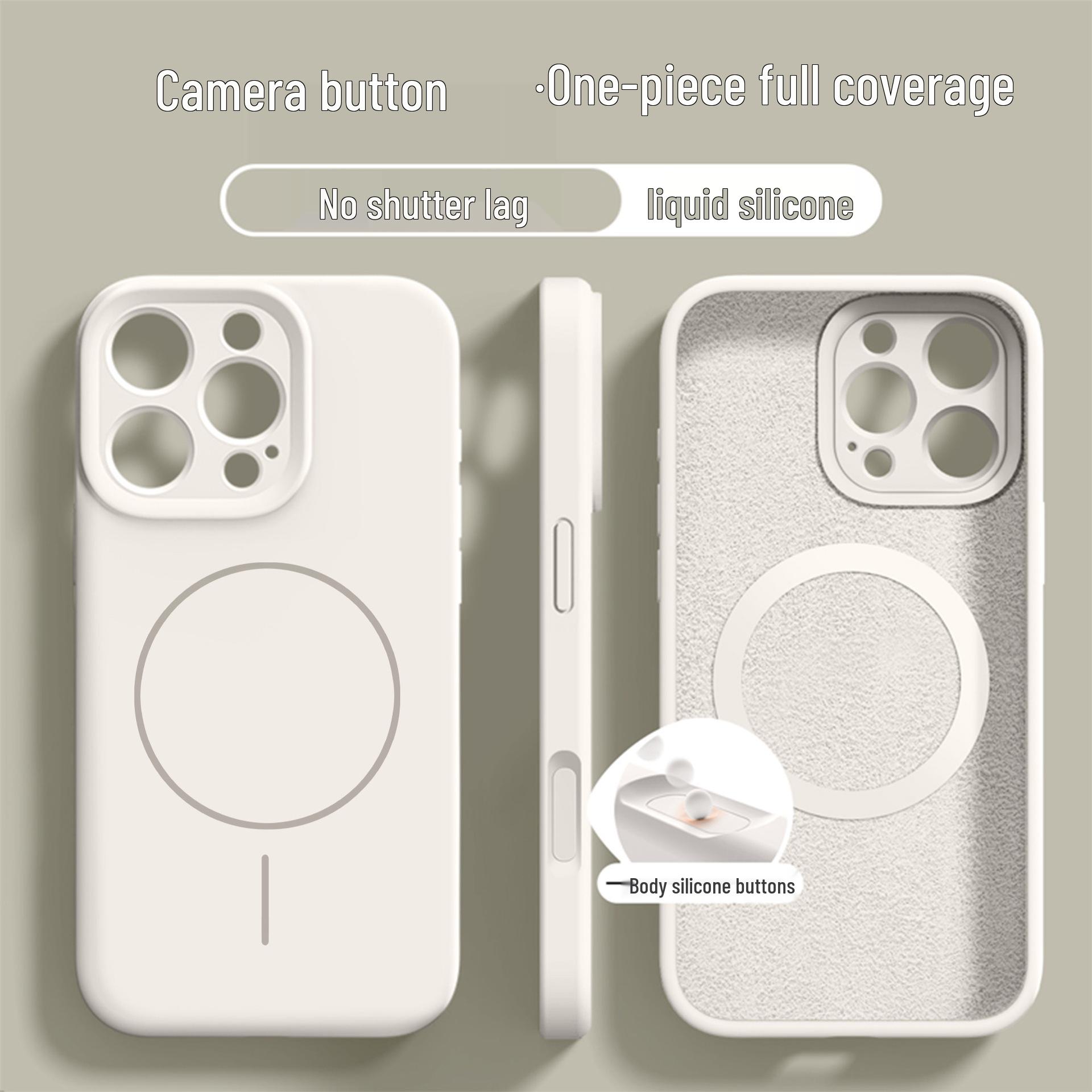 Magnetic Liquid Silicone Ring Case for iPhone 16/17 – Full Coverage, Skin-like Matte Finish 16 Plus