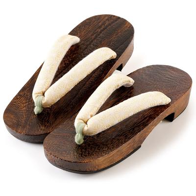 Kimono Geta Yukata Geta No Pain Yukata Accessories Brown Hemp Leaf [Kyoto Yuzen] Women's 23-24.5cm (Beige)