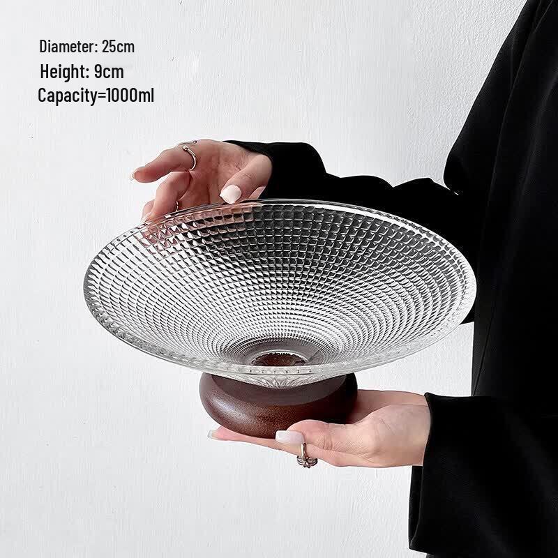 Luxury Chinese High-Foot Glass Fruit Plate