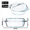 KADAX Heat-Resistant Dish with Lid for Baking Round Glass