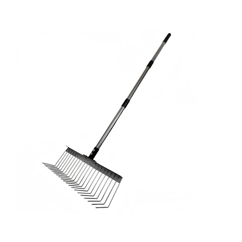 Sturdy Steel Rake With Ergonomic Handle For Efficient Lawn Yard Debris Cleaning And Pet Waste Removal Cleaning Tool