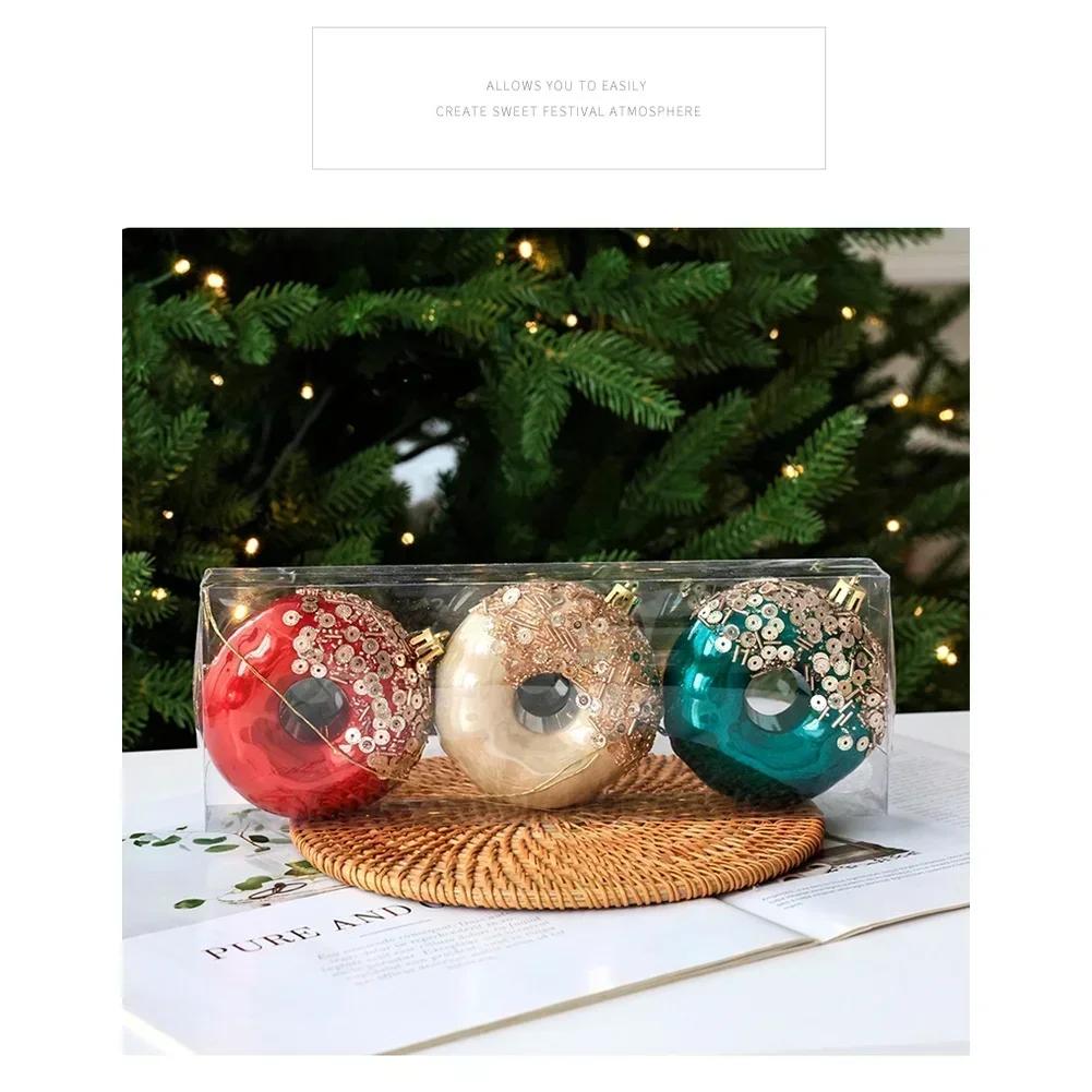Plastic Donut Ornament Pendant for Holiday For Tree Hanging Decoration with European Style and Suitable for Seasonal Home Use