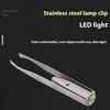 Stainless Steel Eyebrow Clip with LED Light Professional Lighted Eyebrow Tweezers Eyelash Brow Hair Removal Clamp Women Makeup Tools