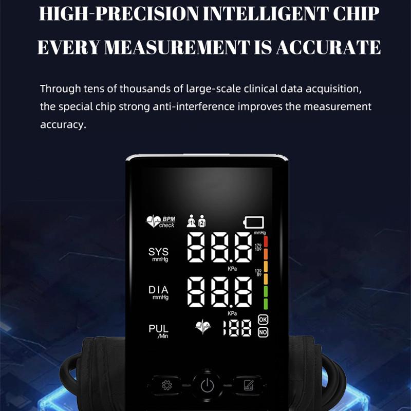 Automatisches Blutdruckmessgerät für den Oberarm, großer Bildschirm mit LED-Hintergrundbeleuchtung, automatisches digitales Blutdruckmessgerät, einstellbare Blutdruckmanschette, Tonometer