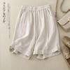 Plus Size Retro Cotton Linen Wide-Leg Women's Shorts, Summer 2025 Edition - Loose, Slimming, and Five-Point Design.