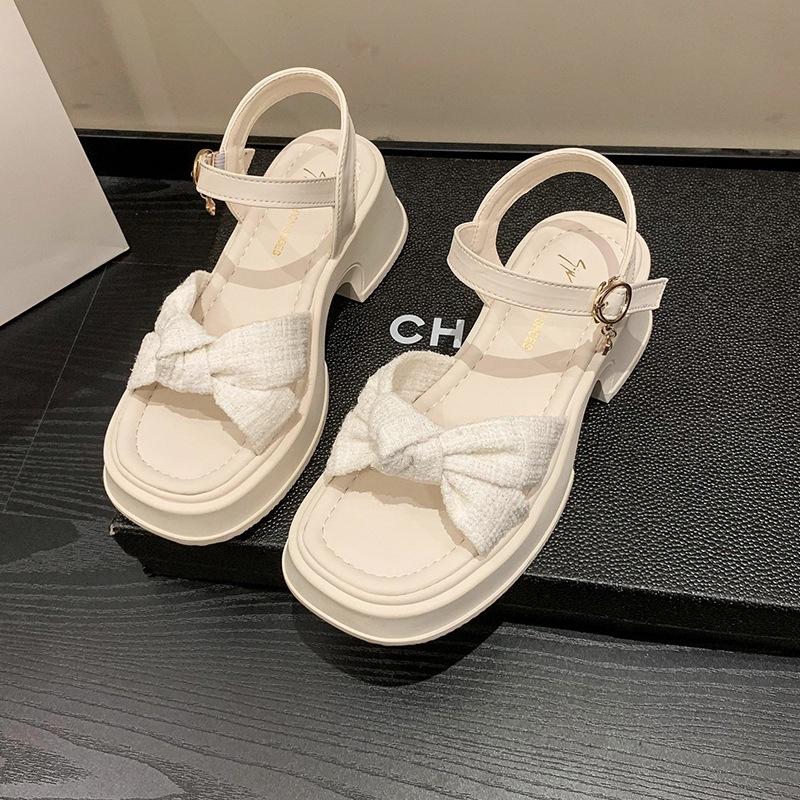 Fairy style sandals female 2025 new summer outer wear temperament thick bottom beautiful matching skirt word with high heels