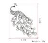 Women Girls Refined Brooches Fashionable High-end White Pearl Peacock Elegant Sparkling Rhinestone Breastpin Pin