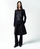 Insilence Woman Raw Cotton Pleated Skirt Black