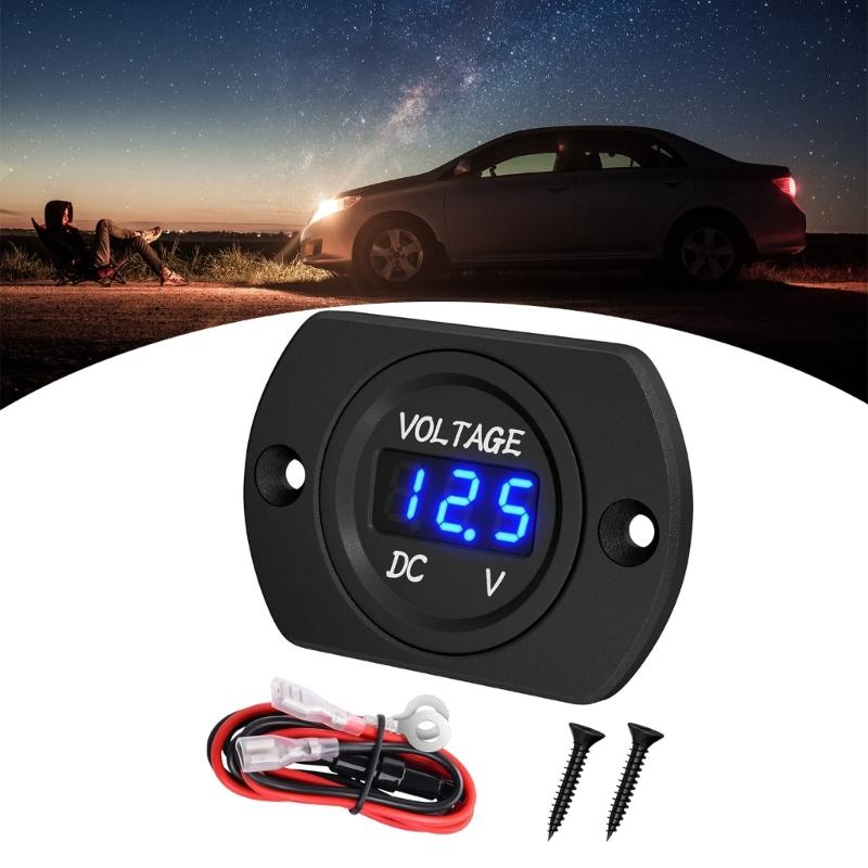 Digital Voltage Gauges for Automotive Use 12V/24V System with Clear Color LED Display & Simple Plugs Play Setups for Car