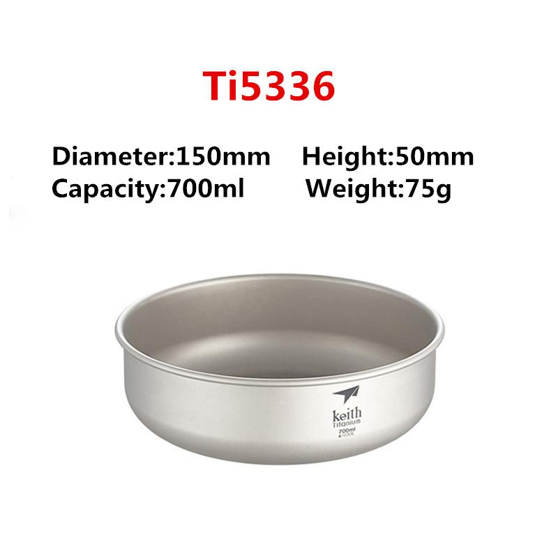 Keith Sets Titanium Bowls Outdoor Camping Picnic Tableware Ultralight Portable Camping Bowl 600ml 700ml 800ml 900ml Ti5376