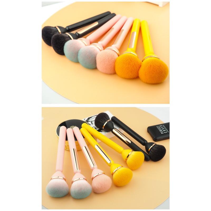 Lotus Brush Small Bulb Blush Brush Artificial Fiber Hair Plastic Handle Makeup Loose Powder Brush Setting Makeup