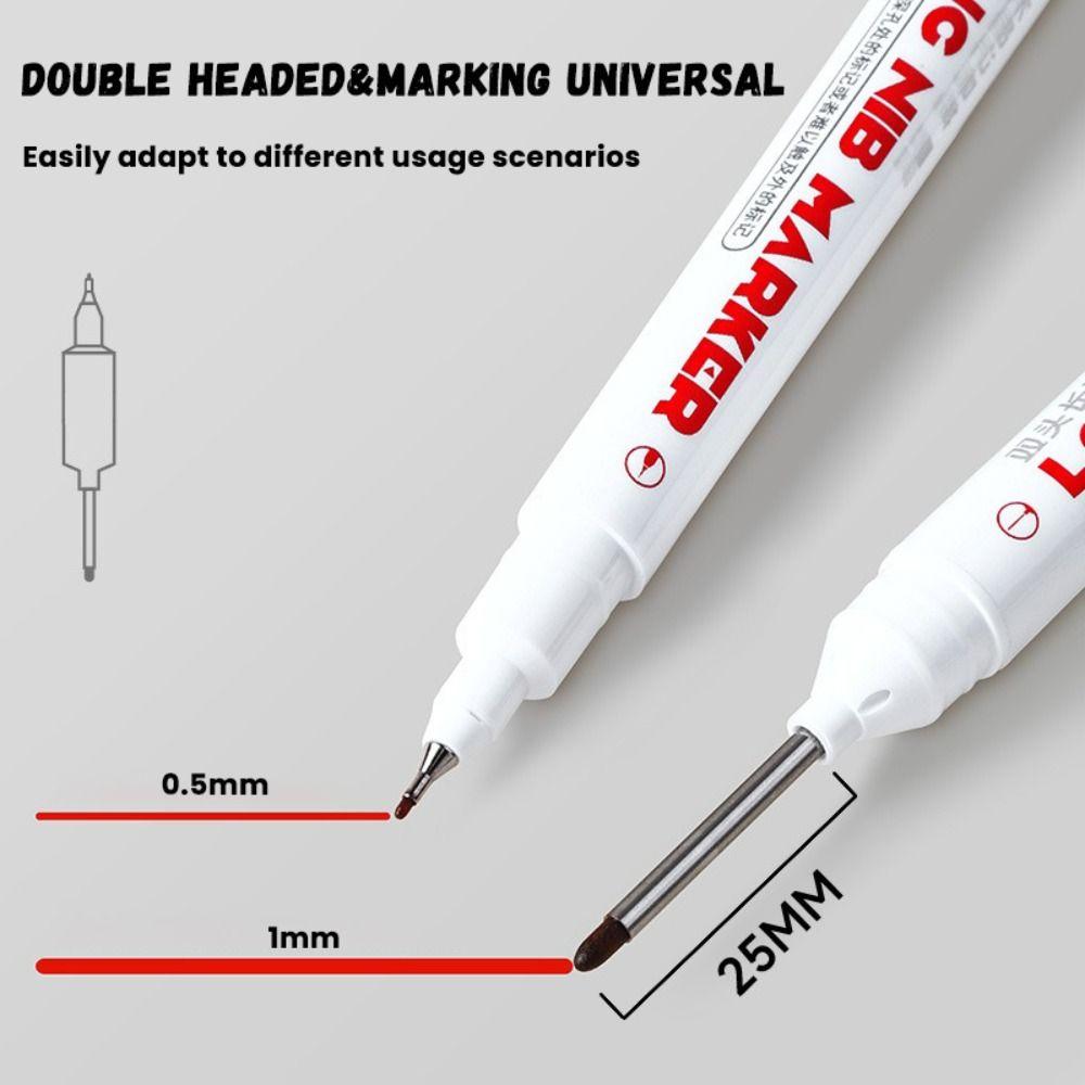 1/12PCS 4 Colors Construction Marker Pen Long Head 25mm Deep Hole Carpenter Perforating Pen Double Nib Long Head Marker Pen