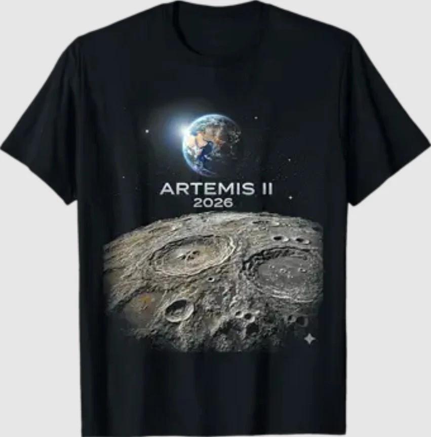Футболка с изображением американского запуска ракеты Artemis 2026 к Луне S