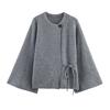 Vinterprodukt Lat Stil Retro Kimono Stil Strikket Åpen Erme Jakke Cardigan Jakke for Kvinner