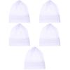 5Stk Atmungsaktive Baumwoll Schlafhaube Weiß Komfort Bonnet Für Damen
