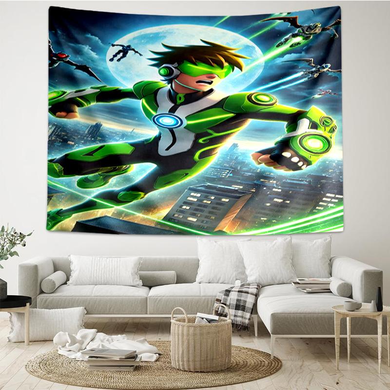 Superhero Cityscape Adventure Tapestry, Unique Design Tapestry, Wall Decor for Bedroom,Livingroom, Playroom,Heartwarming Fan Holiday Gifts