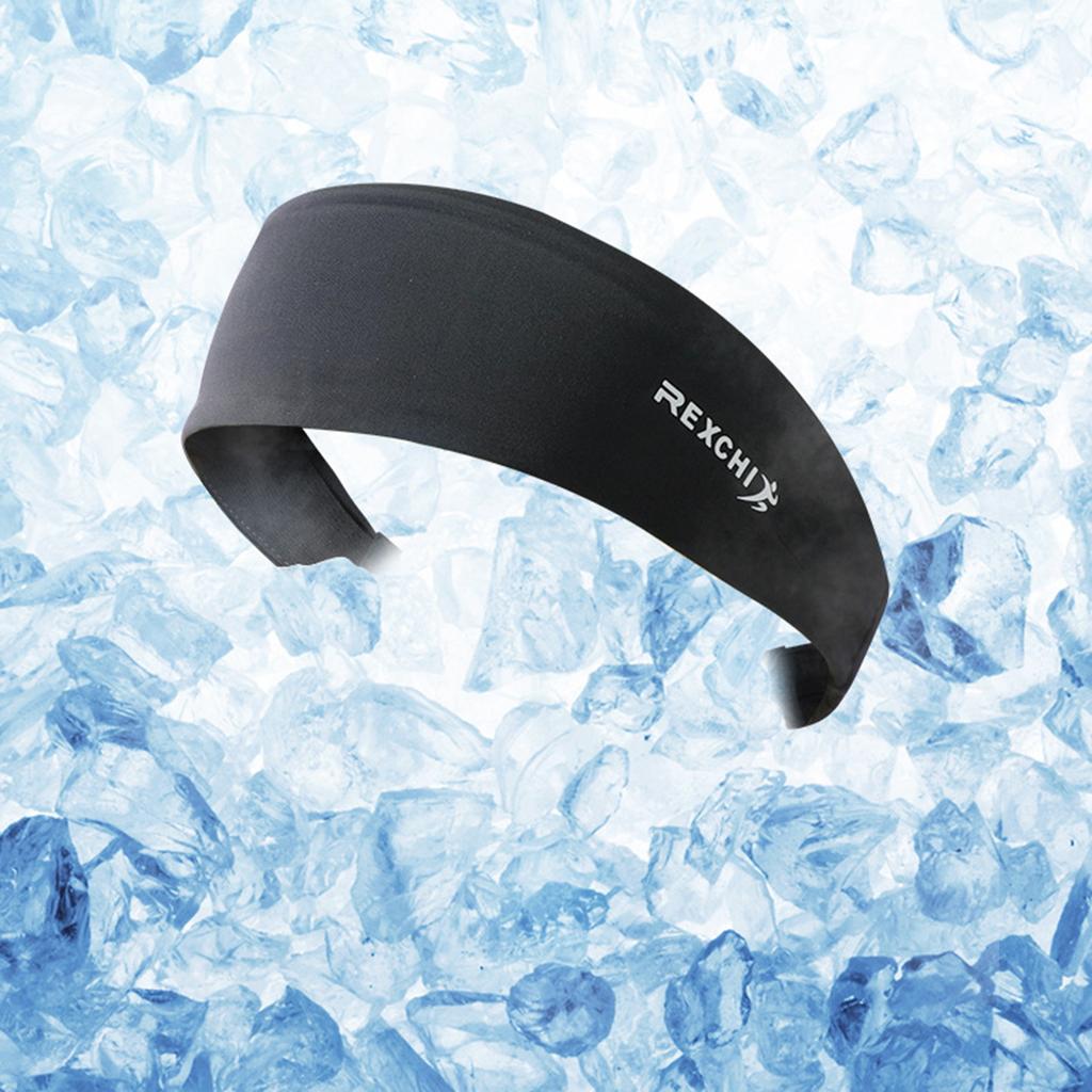 Ice Silk Sweatband for Men Sports Headband Running Cycling Gym Workout Non Slip Elastic Sweat Wristband Head Wrap