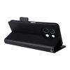 Compatible Leather Flip Case with Card Slot & Lanyard for VIVO Y38/Y58/Y200i 5G; Lychee Grain Design.