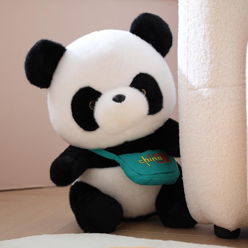 Kawaii Panda Plush Toys Stuffed Panda with Backpack Plush Pillow Birthday Christmas Decor Gift for Children Girls