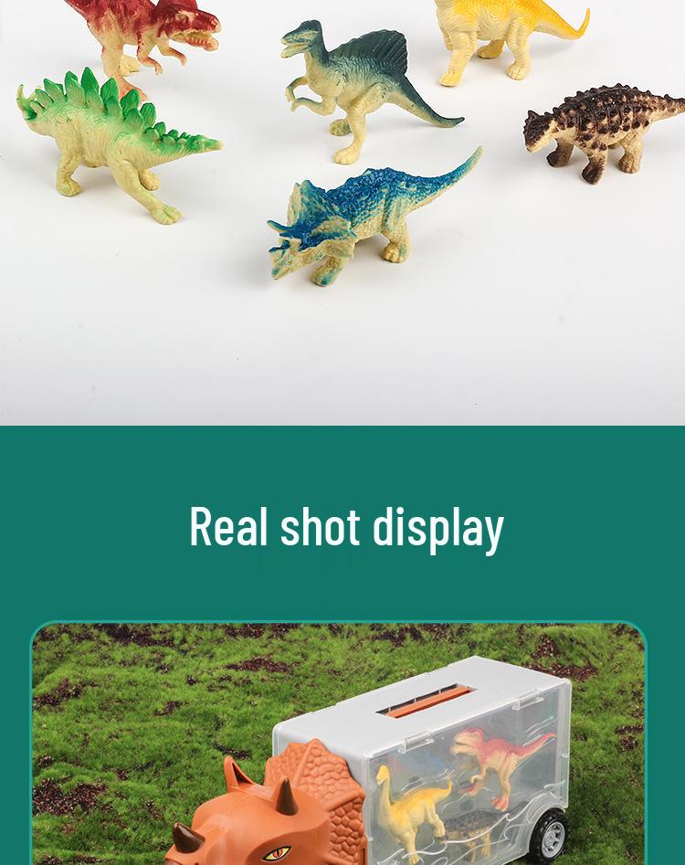Dinosaur Truck Toy Storage & Transport Set with Alloy Car for Kids
