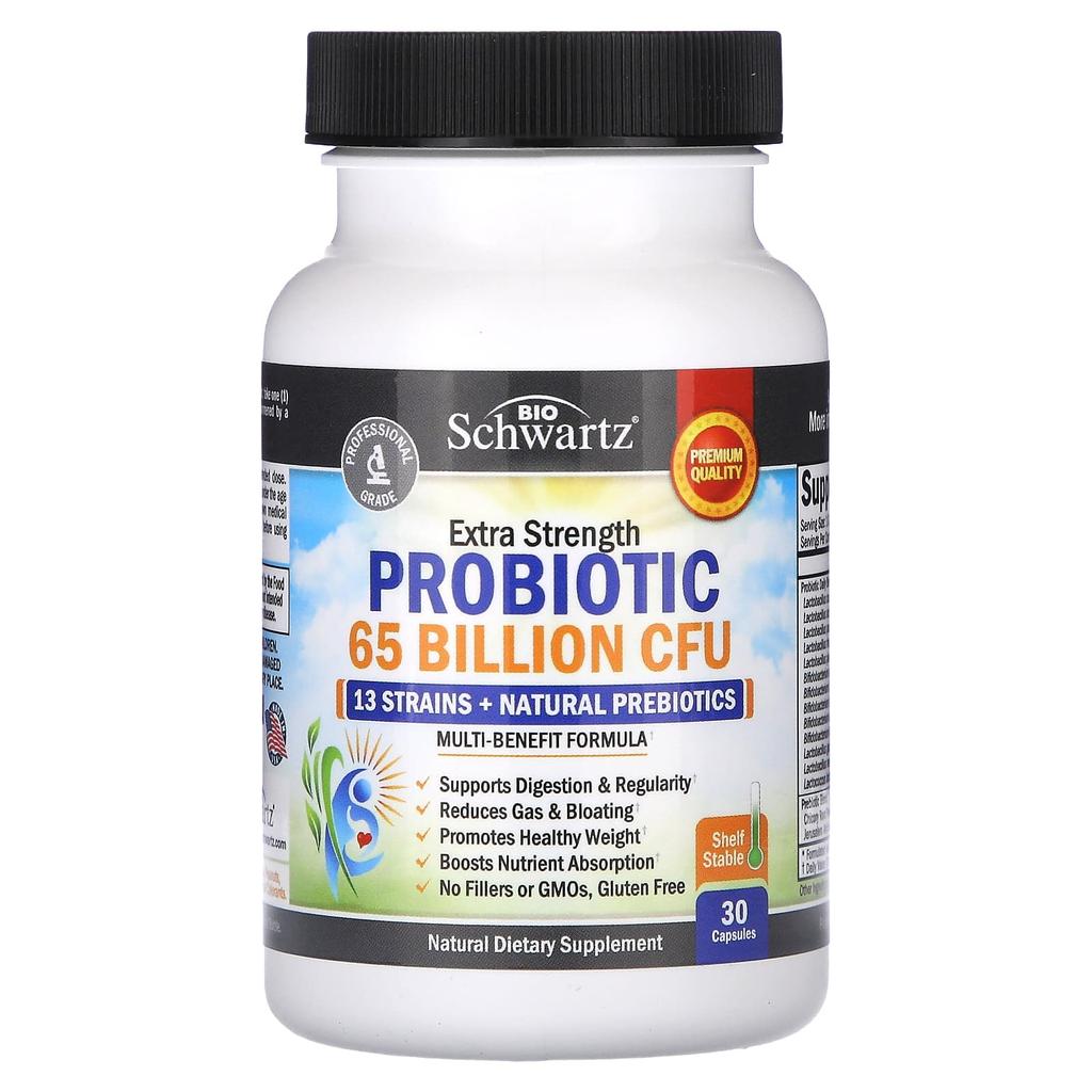 Extra Strength, Probiotic, 65 Billion CFU, 30 Capsules