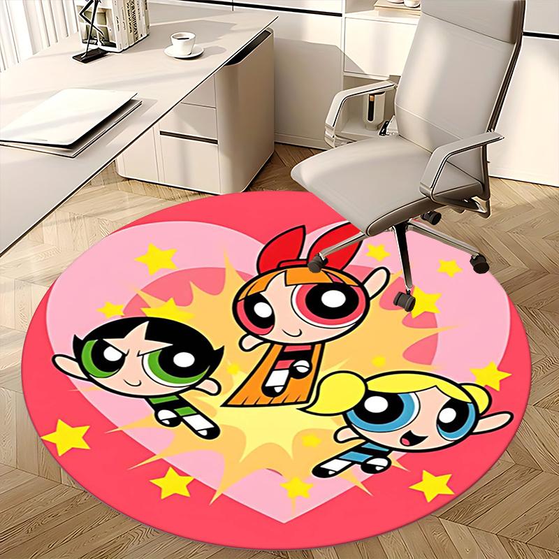 Powerpuff Girls, Chair mat Round Rug Office carpet, Non slip, Suitable for Living Rooms, Bedrooms,Decor1205635a