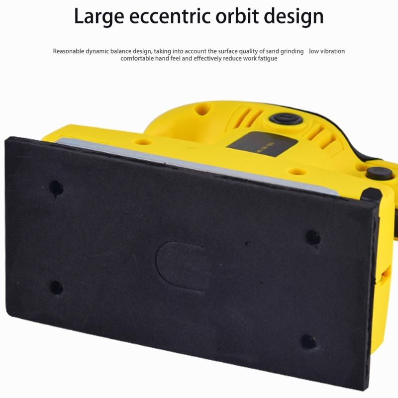 Electric Random Orbital Sander Rectangular Powerful Low Vibrations 11000RPM For Woodworking Polishing Carpentry