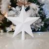 Christmas Tree Topper - White Glitter Star 20 Cm
