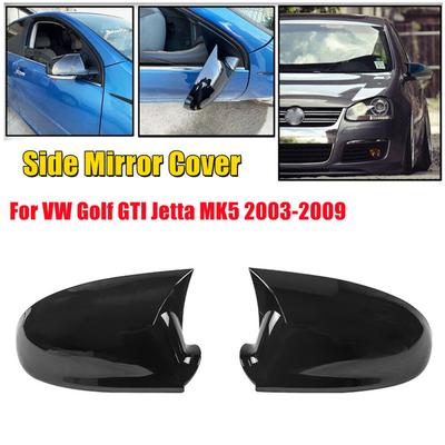 For VW Volkswagen Golf MK5 GTI R 2003 2004 2005 2006 2007 2008 2009 Car Rearview Side Mirror Cover Wing Cap Exterior Door Trim