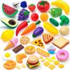 JOYFY 50 Sztuk Zabawek Kuchennych Zestawy Zabawowe Zestaw Naczynia Dummy Owoce Warzywa Plastikowe Części Akcesoriów dla Dzieci Boże Narodzenie Urodziny Prezent
