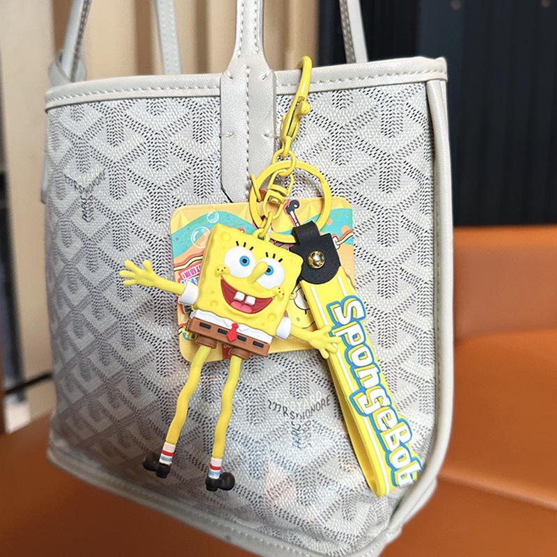 Spongebob Squarepants Keychain Creative Pull-And-Unzip Car Key Chain Pendant Couple Exquisite Bag Pendant