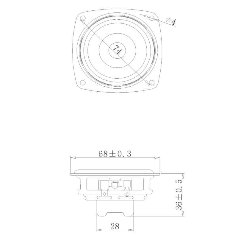 68mm 2.68Inch Full Ranges Speaker 4Ohm 15W Neodymium Magnets System IPX7 Waterproof ABS Metal Construction Subwoofer