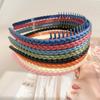 Modisches, gedrehtes Kreuz-Stirnband aus Kunststoff für Frauen und Mädchen mit Zähnen, rutschfest, flexibel, Gesichtswasch-Haar-Styling-Zubehör, neu