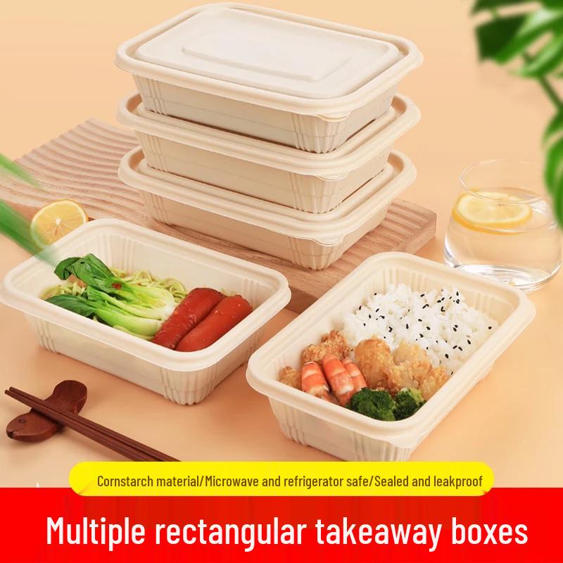 

Youhe Youmi 650ml Biodegradable Corn Starch Lunch Box with Lid, 50 Sets