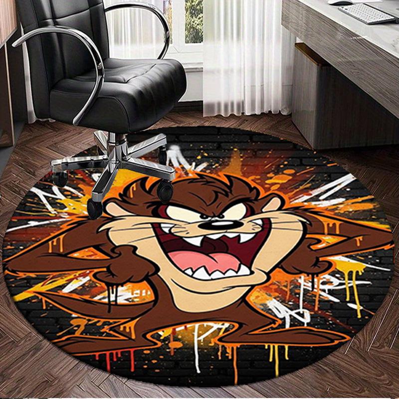 1PC Tazma-nian Devil Spray Art Round Rug, Non-slip Chair Mat, Home Decor, Circle Carpet Perfect for Office, Bedroom, Living Room,Christmas gift