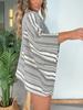 New Printed Crew Neck Loose Casual Batwing Sleeve Top for Women