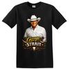 George Strait Cantante Country Chitarra Western Cappello da Cowboy Concerto Maglietta Tee Regalo