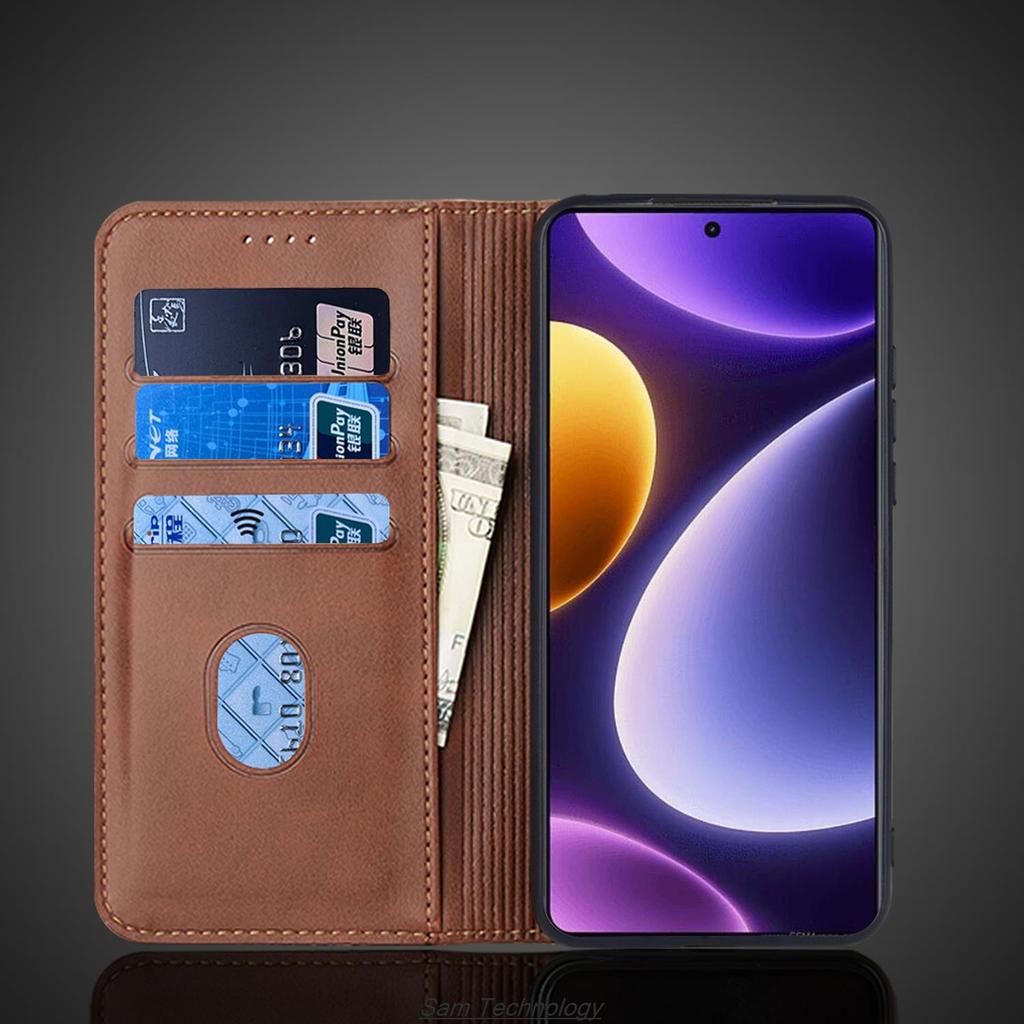 Magnetische Anziehung Lederhülle für Xiaomi POCOPHONE POCO F5 POCOF5 Holster Klapphülle Etui Brieftasche Handytaschen Capa Fundas Coque
