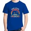 Fathers Day Daddy Grandpa Unisex Tshirt Dad Level Unlocked Retro New Dads Fashion Cotton Tshirt Streetwear Hipster Tees Tops