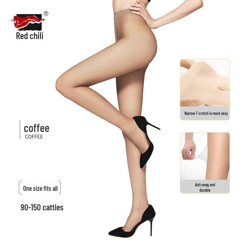 Red Pepper Anti-Snag 15D Silk Stockings for Women - Durable, Thin, Narrow T-Crotch Pantyhose with Skin Care Benefits