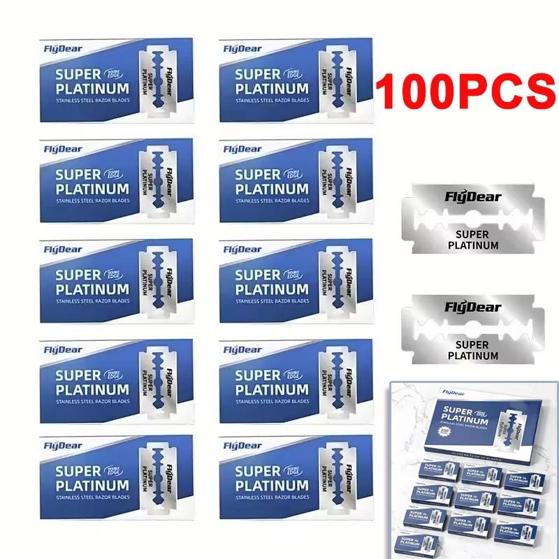 100Pcs Stainless Steel Razor Blade Old-Fashioned Manual Double-Sided Razor Blade Hairdressing Barber Shop Tools for shaving