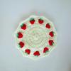 Hochzeit Küche Handgemachte Erdbeere Tasse Tisch Untersetzer Pad Matte Tisch Platzset Tischset Runde Tasse Gestrickte Tee Häkeln Matte