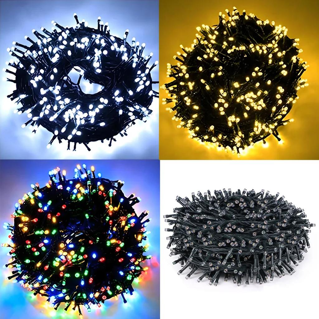 Outdoor Solar Lamp 100m-10m Christmas Dreamy Twinkle Fairy Lights String Garland 8 Modes Xmas Tree Garden Curtain Ambinet Decor