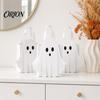 Halloween Purses And Handbags Ghost Gift Bag, White Candy Pouch with Cute Face, Trick or Paper Bag Treat Favor for Party, Kids Goodie Prizes Handle