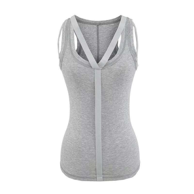 Korean Retro Hollow Design Slim Spicy Girl Camisole – Chic Summer Sleeveless Vest for Women Large светло-серый